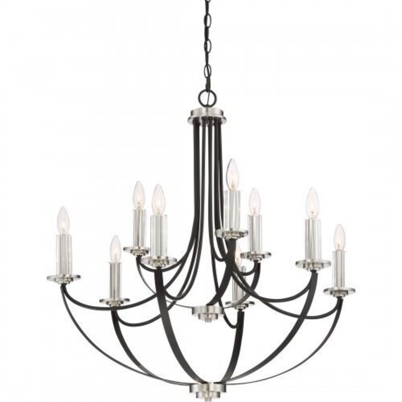 Quoizel ANA5009K Alana 9 light chandelier mystic blk Chandelier