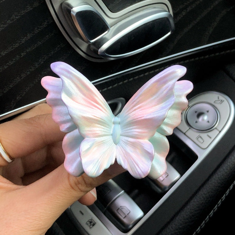 Sparkling White Butterfly Set of 3 Butterfly Car Air Vent Clips – Decorative Scent Diffuser Ornaments