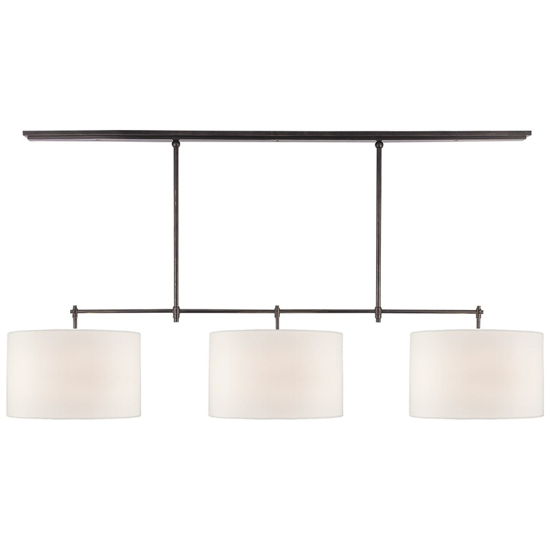 Three Light Billiard Pendant from the Bryant Collection in Bronze Finish by Visual Comfort Signature