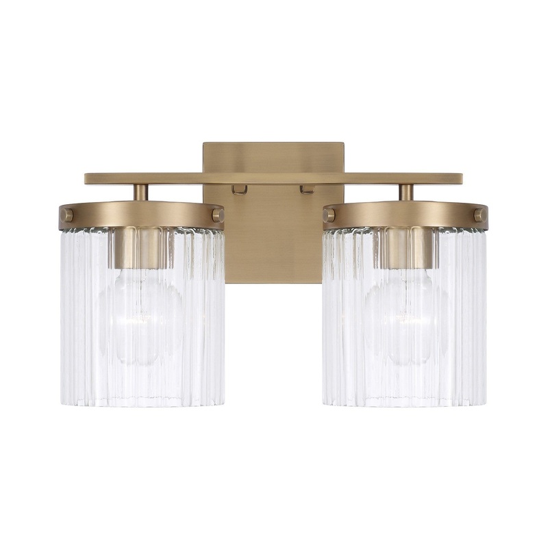 Two Light Vanity from the Vaughn Collection in Aged Brass Finish by Capital Lighting