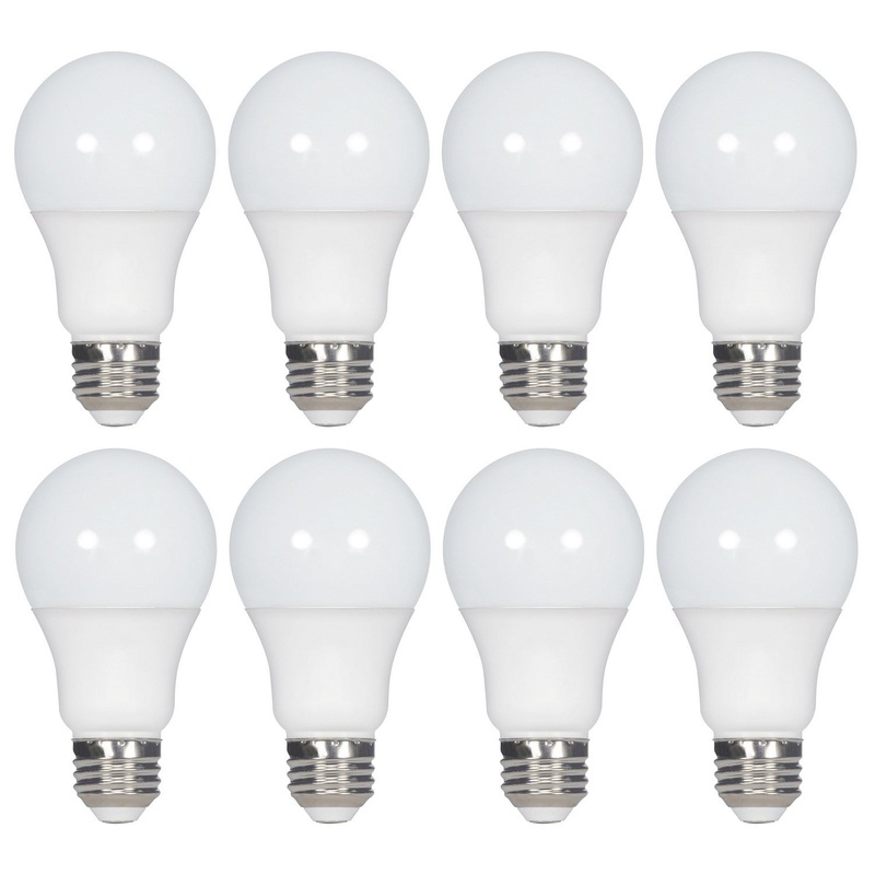 14 Watt A19 LED – 2700K – Non-Dimmable – E26 – 80 CRI – 8-pack Light Bulb by Satco