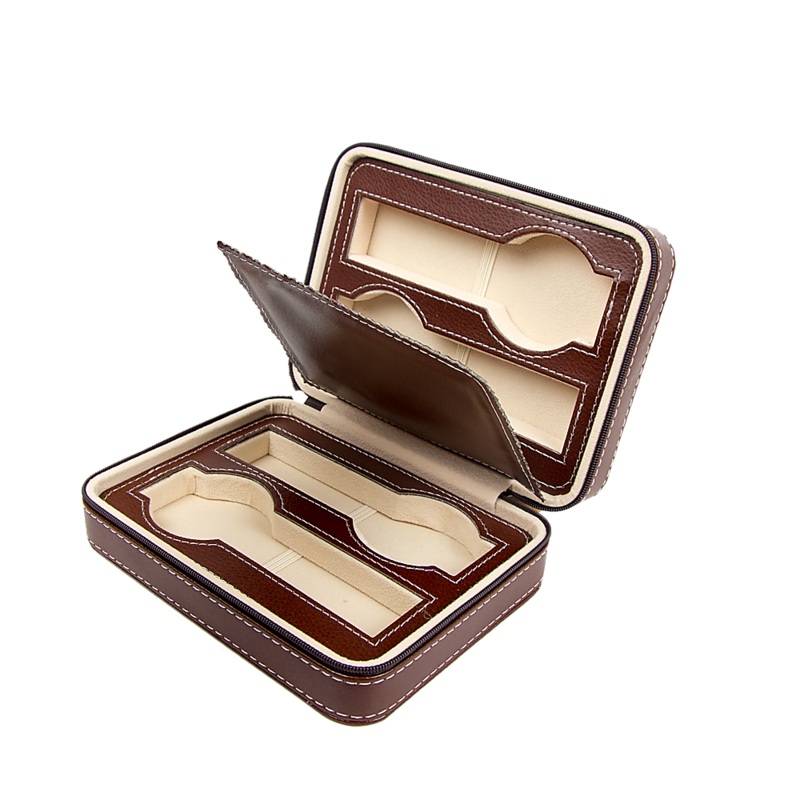 4 Watch Box Display Travel Case PU Leather