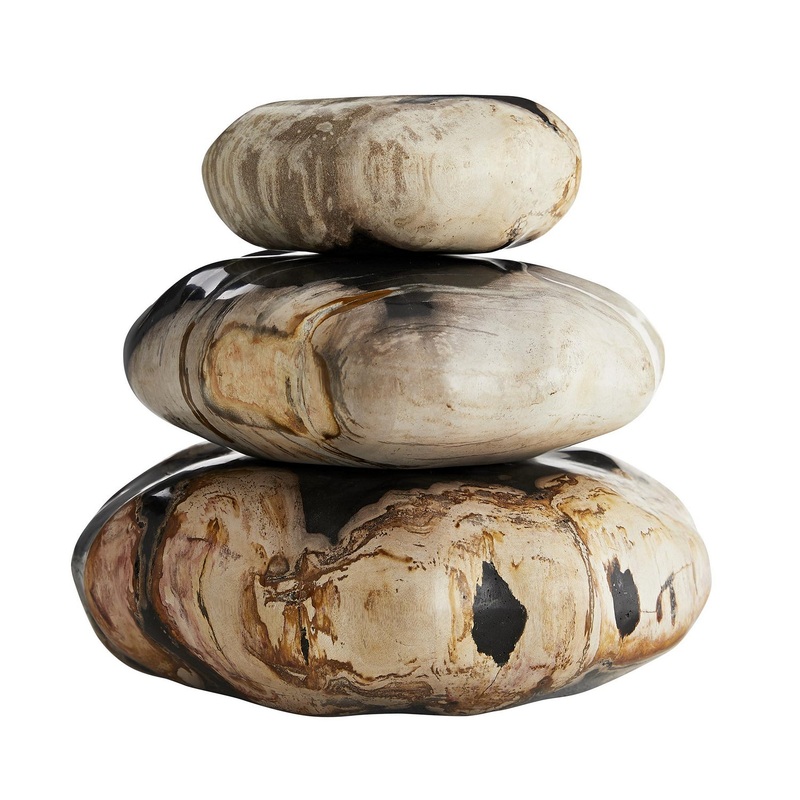 Arteriors 5034 Vespers Sculptures Set of 3 Polished Natural