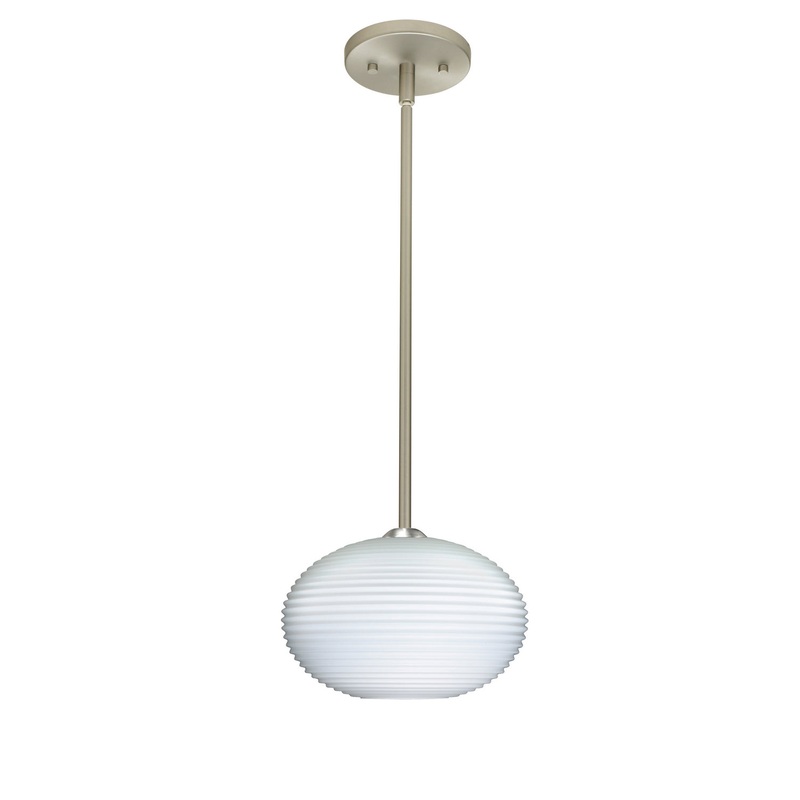 Besa 1TT-491307-LED-SN Pape One Light Pendant Satin Nickel