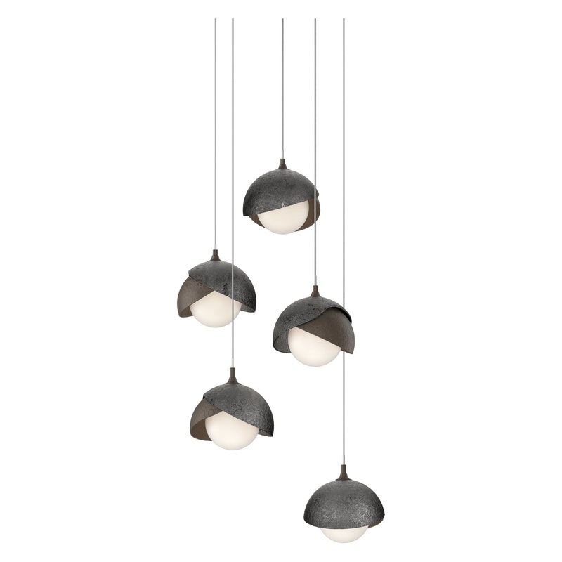 Brooklyn 5-Light Double Shade Pendant Bronze Ink
