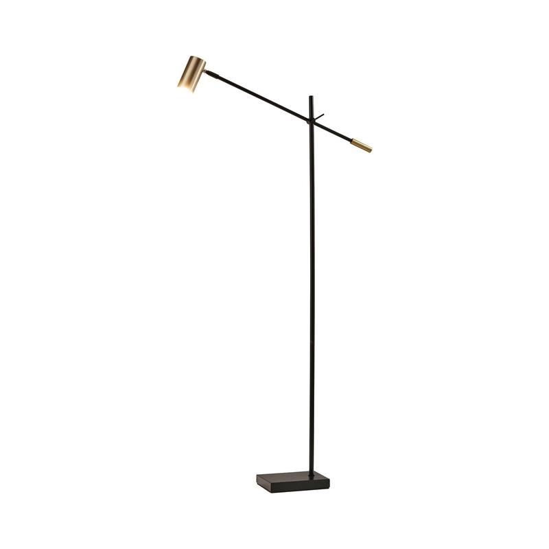Collette LED Floor Lamp Black/Antique Brass
