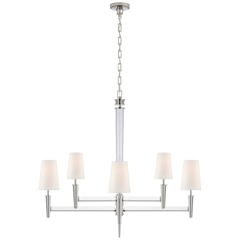 Eight Light Chandelier from the Lyra Collection in Polished Nickel And Crystal Finish by Visual Comfort Signature