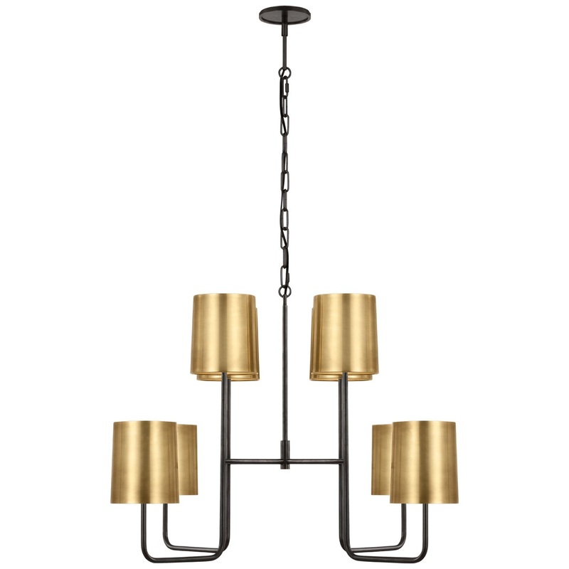 LED Chandelier from the Go Lightly Collection in Bronze Finish by Visual Comfort Signature