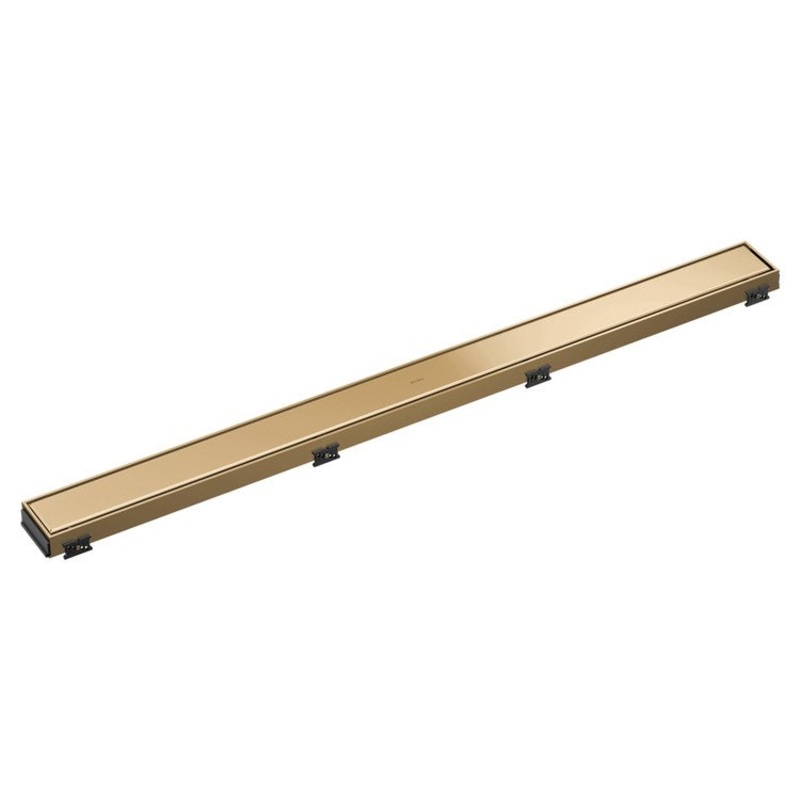 Linear Drain Reversible with Dual Grate Installation 36 Inch Brilliance Polished Gold Stainless Steel for Rough-In BR73360