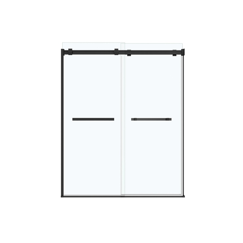 MAAX 136272-900-340-000 Duel 56-58  x 70 -74 in. 8mm Bypass Shower Door for Alcove Installation with Clear glass in Matte Black