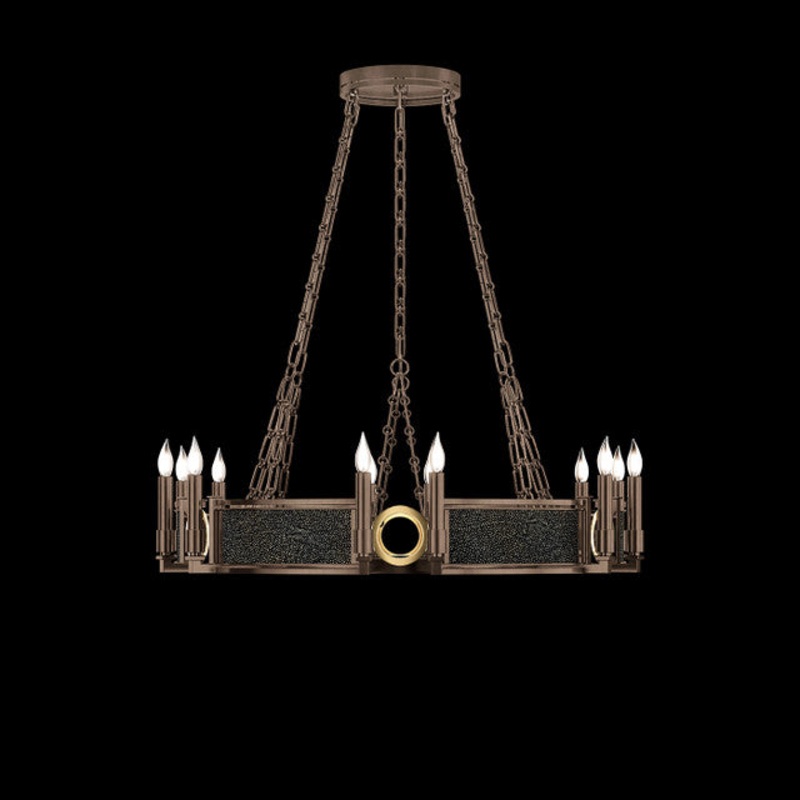 Mirage 35.75″W Round Chandelier Bronze/Brass/Black Knight