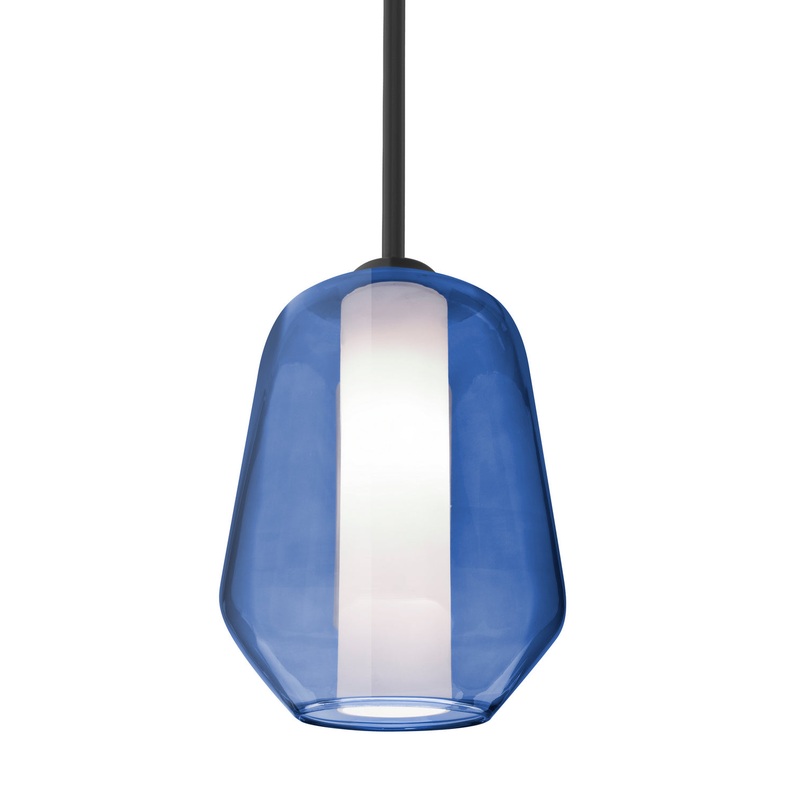 One Light Pendant from the Link Collection in Black Finish by Besa