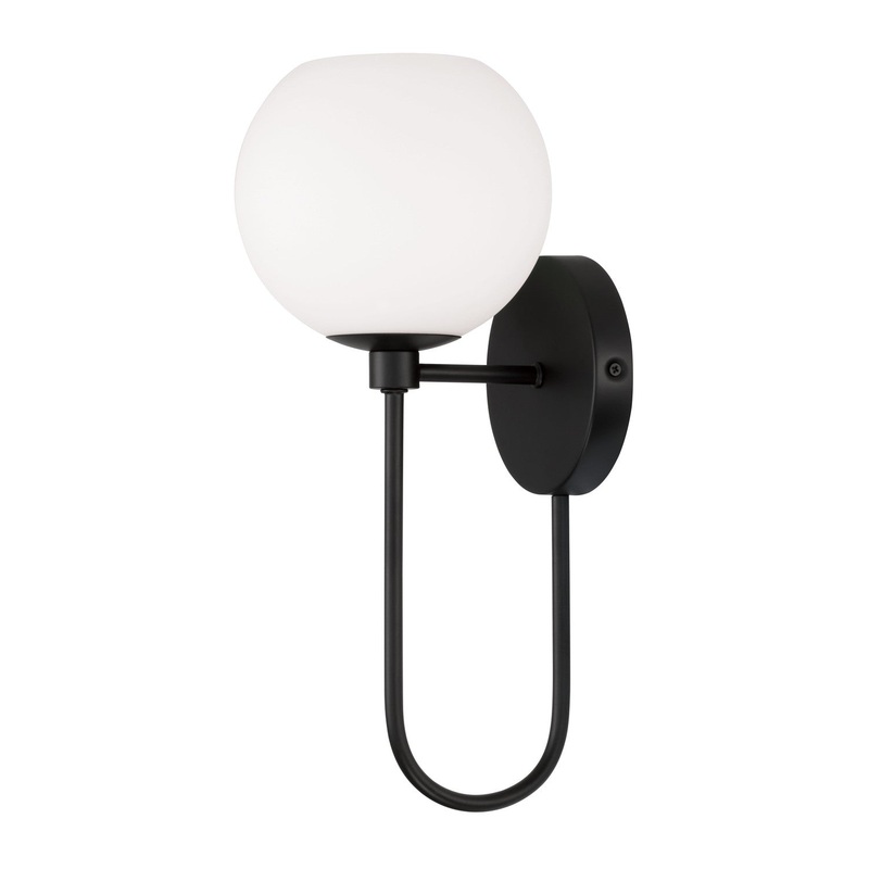 One Light Wall Sconce from the Ansley Collection in Matte Black Finish by Capital Lighting