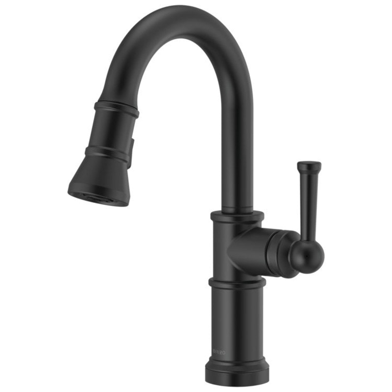 Prep Faucet Artesso 1 Lever ADA Matte Black Pull Down 2 Function Wand Aerated Stream/Spray 360 Degree Swivel