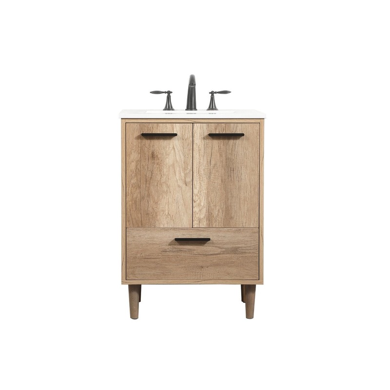 Single Bathroom Vanity from the Baldwin Collection in Natural Oak Finish by Elegant Lighting