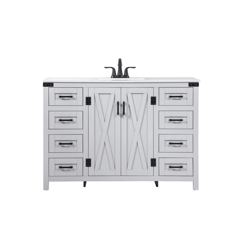 Single Bathroom Vanity from the Grant Collection in Grey Finish by Elegant Lighting
