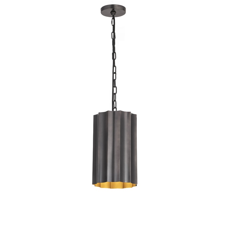 Allegra 1-Light Mini Pendant Gunmetal / Gold