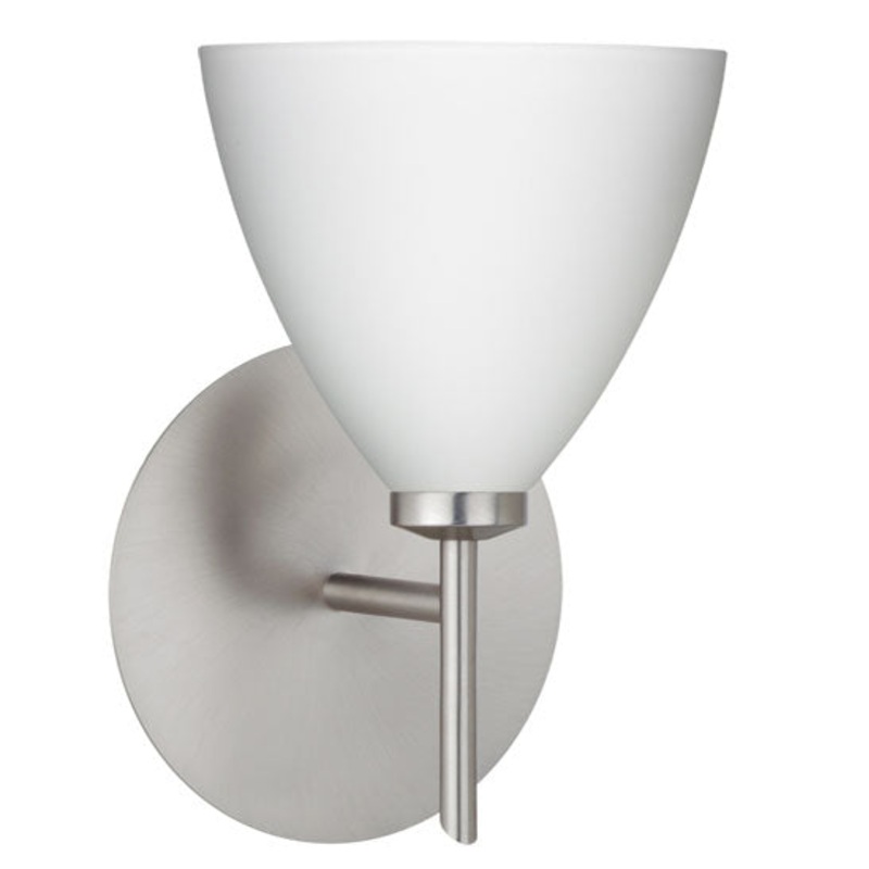 Besa 1SW-177907-SN Mia One Light Wall Sconce Satin Nickel