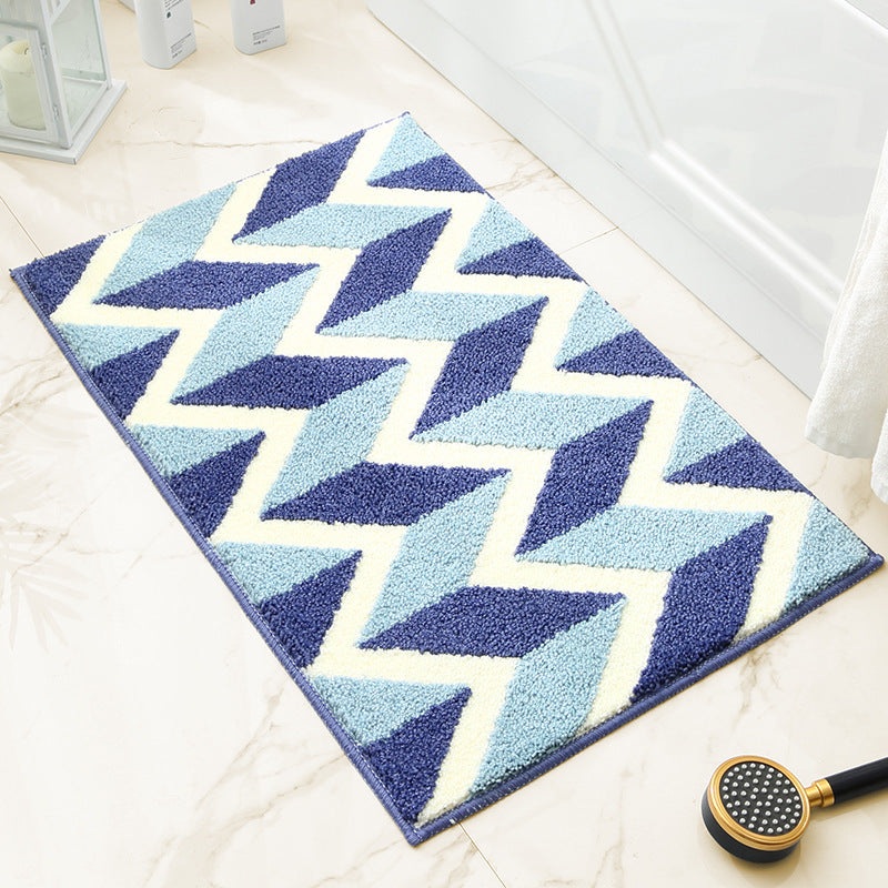 Blue Bathroom Mat – Super Absorbent Non-Slip Rug (40x60cm), Toilet Floor Mat for Bathroom/Bedroom/Entryway