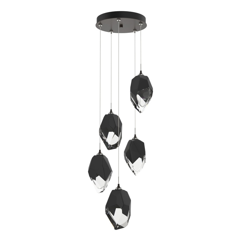 Chrysalis 5-Light Large Crystal Pendant Oil Rubbed Bronze Black Crystal (BP)