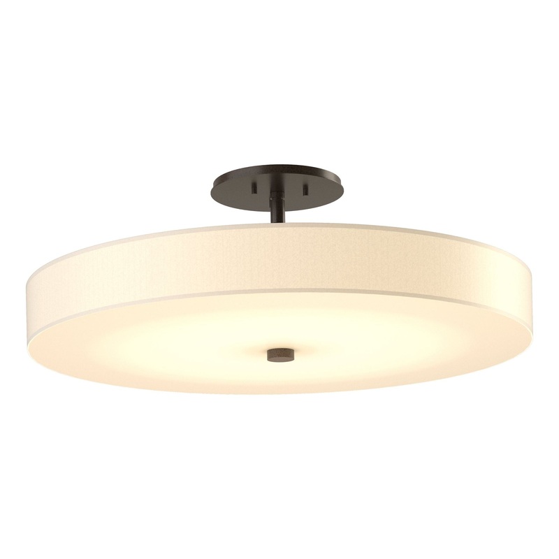 Disq Large LED Semi-Flush Bronze