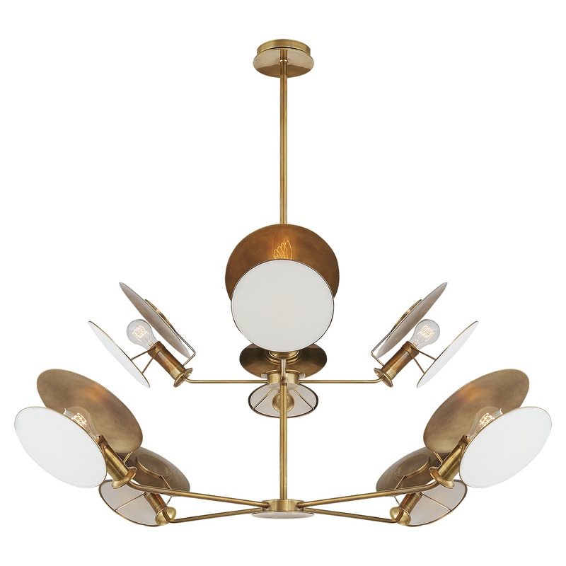 Eight Light Chandelier from the Osiris Collection in Hand-Rubbed Antique Brass Finish by Visual Comfort Signature