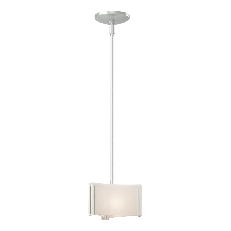 Exos Delta Mini Pendant Vintage Platinum White Art Glass (BB)