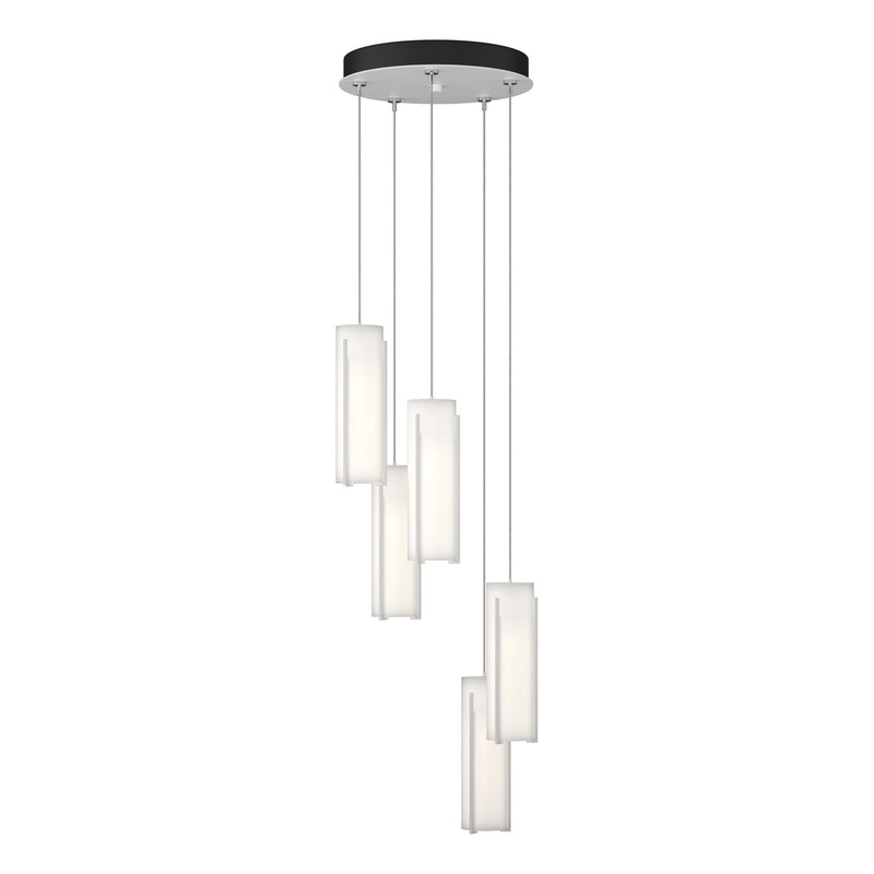 Exos Glass 5-Light Pendant White Opal Glass (GG)