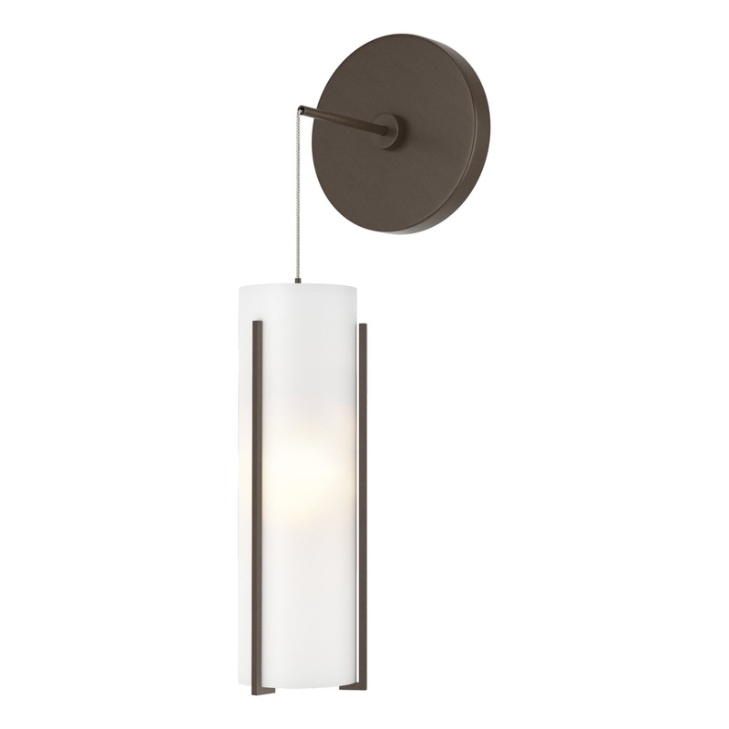 Exos Glass Mini Low Voltage Sconce Bronze Opal Glass (GG)