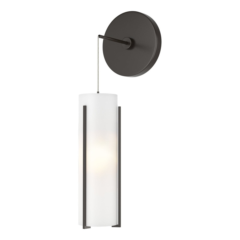 Exos Glass Mini Low Voltage Sconce Oil Rubbed Bronze Opal Glass (GG)