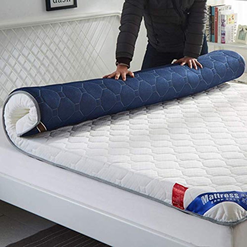 Floor Mattress Futon Mattress,Breathable Fold Futon,Thick Mattress,Double Japanese Sleeping Pad,Soft Futon Floor Mattress,Foldable Roll Up Floor Mattress,Thickness 6cm,Whiteash,180x200cm