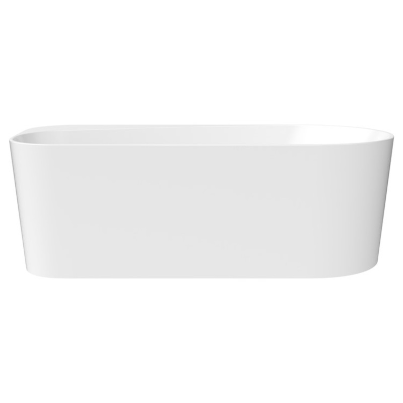 Freestanding Tub Kuja 67 x 32 Inch Soaker White End Drain Oval