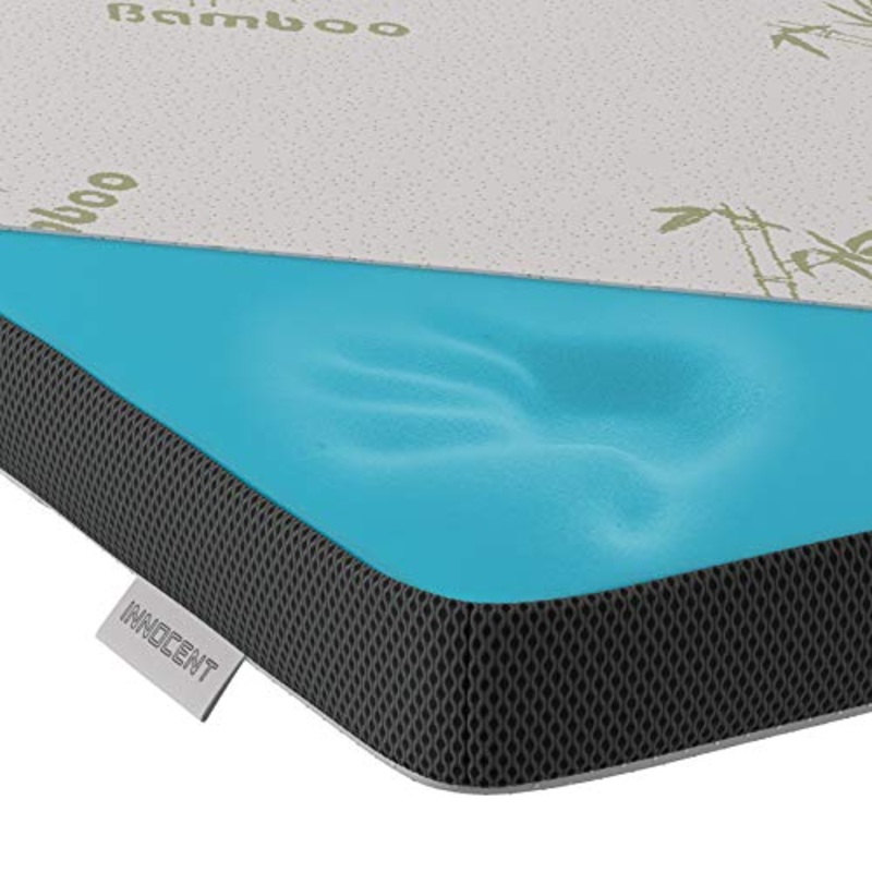 INNOCENT Topper in schiuma di bamb 200 x 200 cm | 3D Air-Flow | coprimaterasso viscoelastico alto 5 cm | Coprimaterasso in memory foam | per materassi e letti a molle contro il mal di schiena