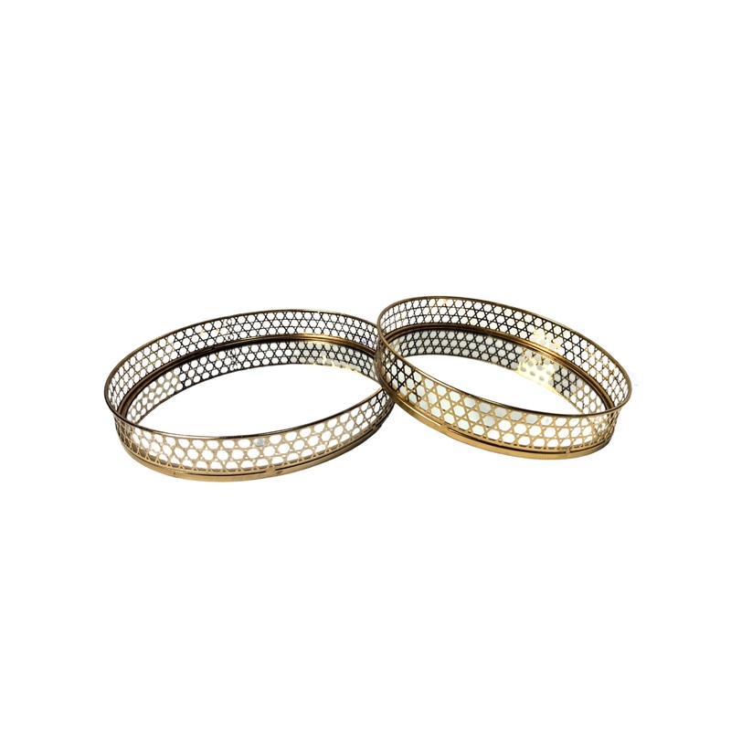 Nina Tray – Round – Set of 2 – Gold