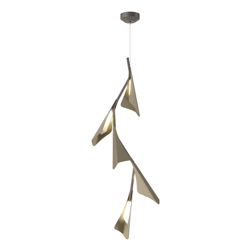 Plume 5-Light LED Pendant Dark Smoke Soft Gold