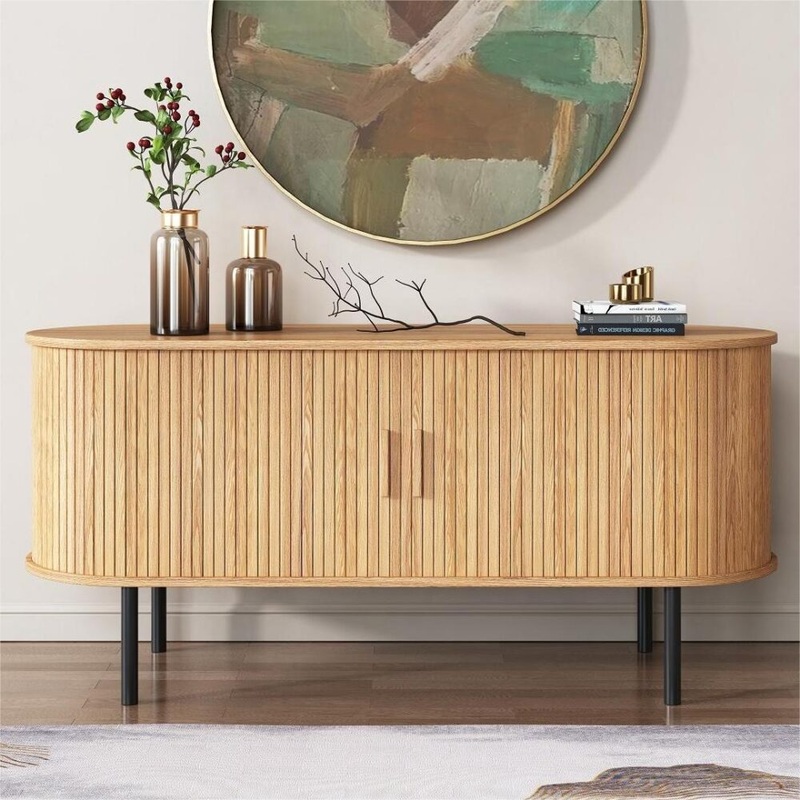 Ripple Sideboard with Sliding Doors  Earthy Elegance Redefined