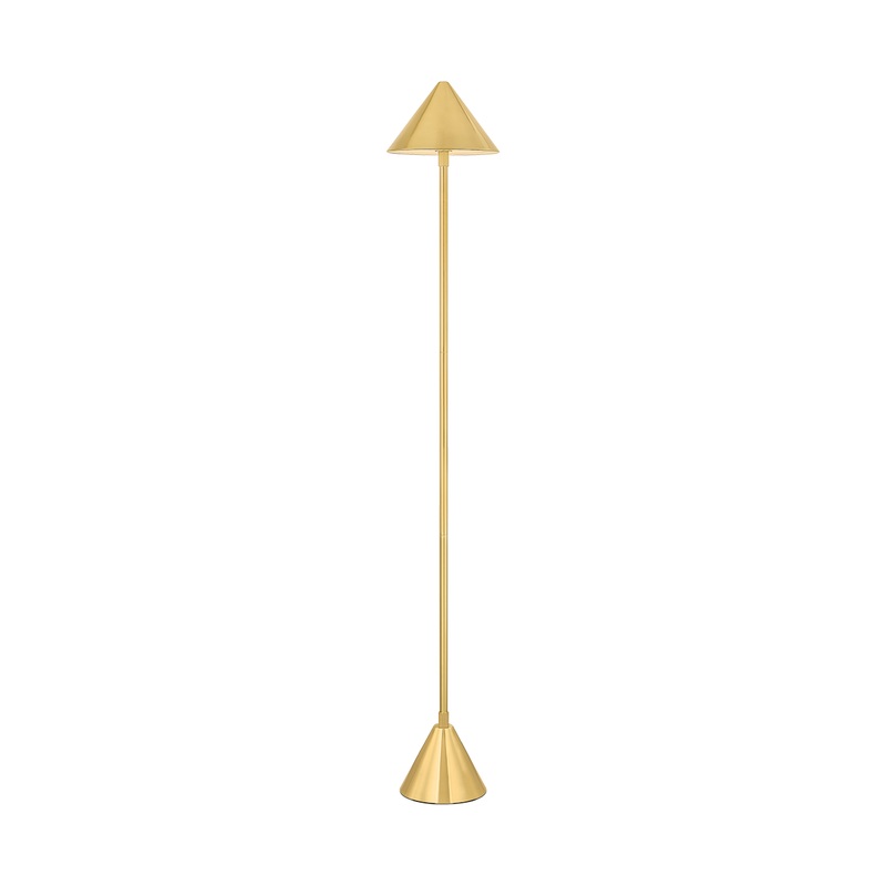 Salma 1-Light LED Rechargeable Floor Lamp Aged Brass