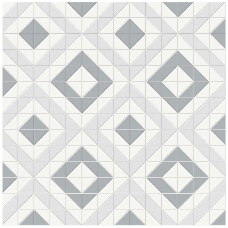 Soho Afternoon Blend Cubic Pattern Matte Porcelain Mosaics. 1 Sheet = .69 Sq.. Ft.