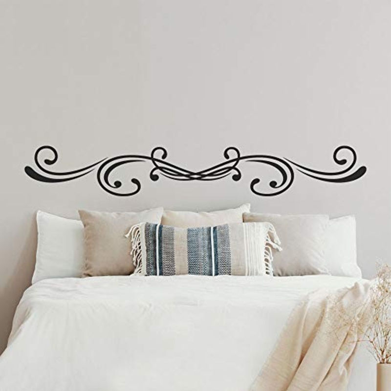 T-MK395 – Adesivi per testiera del letto, 21 x 140 cm, colore: Nero