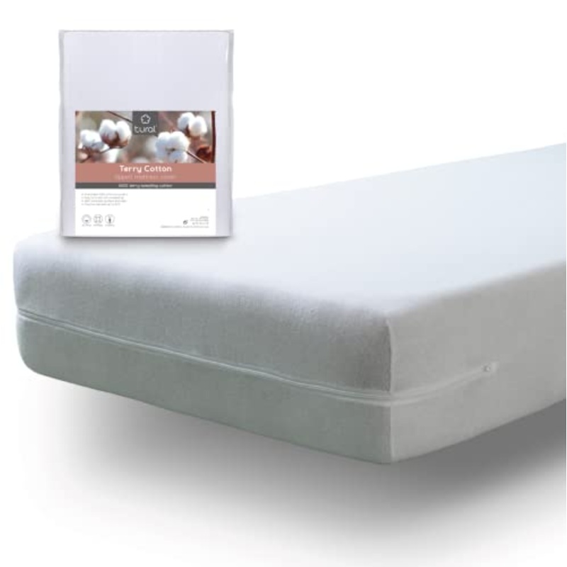 Tural – Fodera coprimaterasso con cerniera. Spugna 100% cotone. Matrimoniale 160×190/200cm
