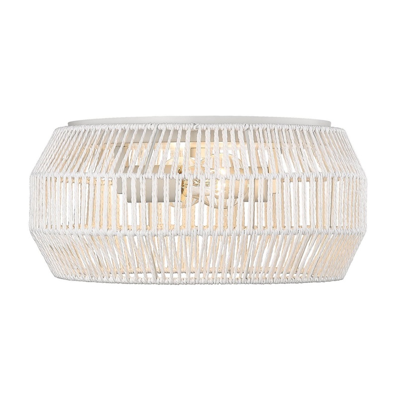 Two Light Flush Mount from the Marlee WHT Collection in Matte White Finish by Golden