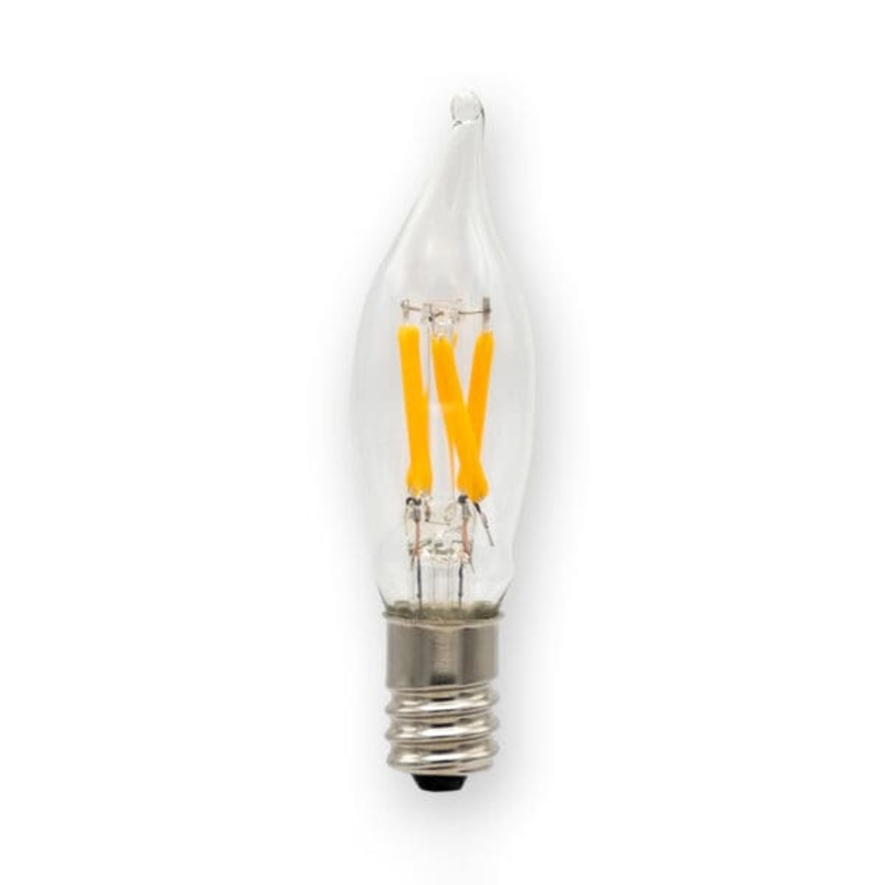 1.5W/E12 Dimmable Replacement Lamp, Candle Shape (C6) Filament Bulb W/ Clear Lens, Input Voltage 120V Ac, 1.5W/80 Lumens, Cri>90, Cct 2700K LED Miniature Lamp by Emery Allen