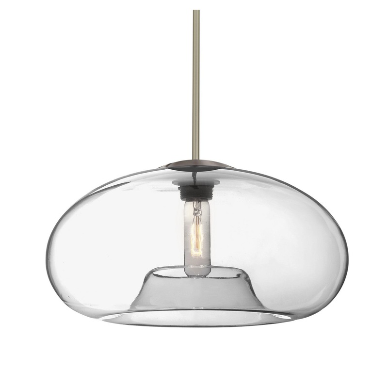 Besa 1TT-BANA15CL-SN Besa Bana 15 Pendant One Light Pendant Satin Nickel