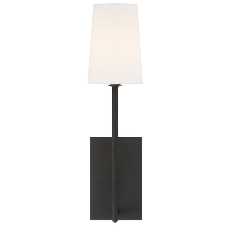 Crystorama LEN-251-BF Lena One Light Wall Sconce Black Forged