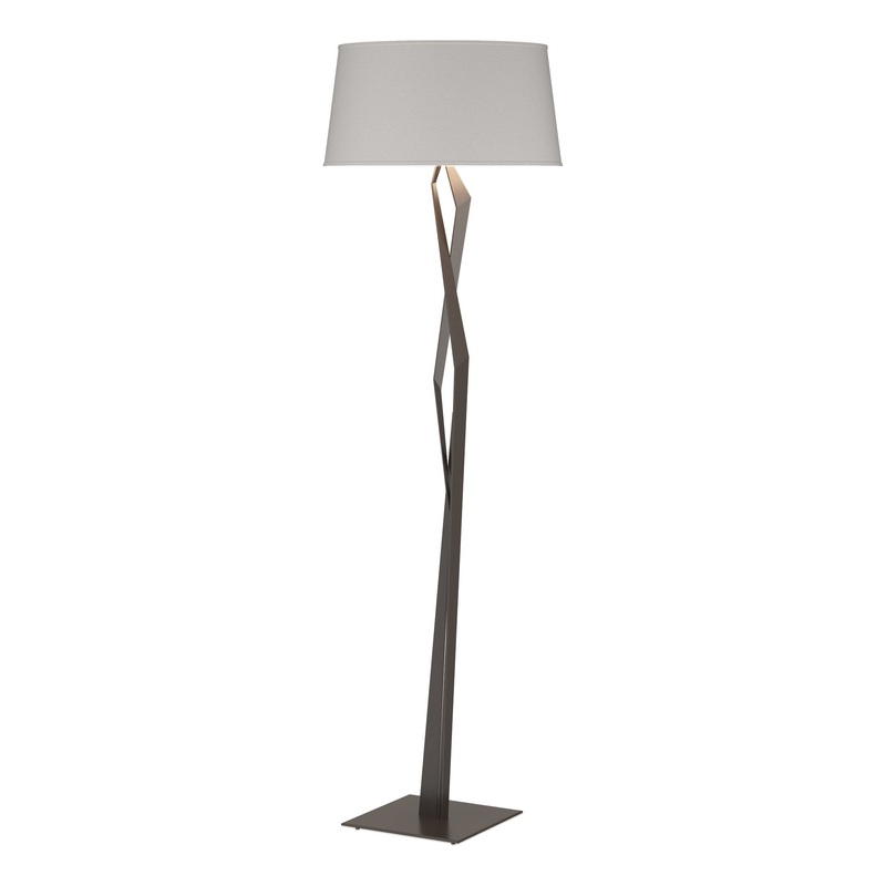 Facet Floor Lamp Oil Rubbed Bronze Flax Shade (SE)