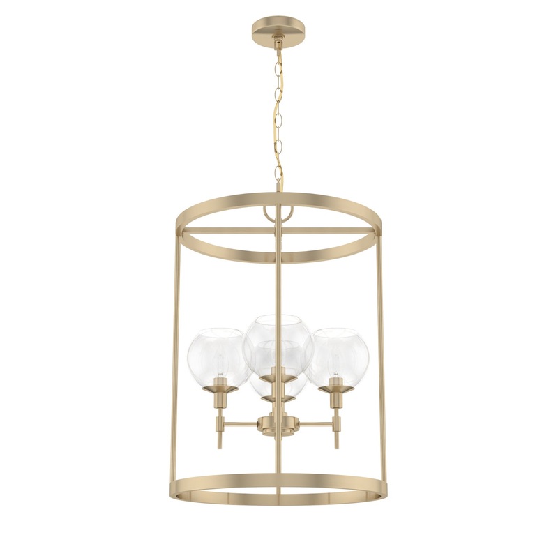 Four Light Foyer Pendant from the Xidane Collection in Alturas Gold Finish by Hunter