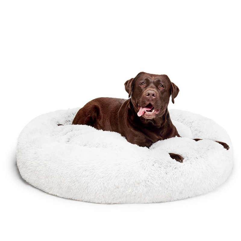 Fur King “Aussie” Calming Dog Bed  – White – 115 CM – XL