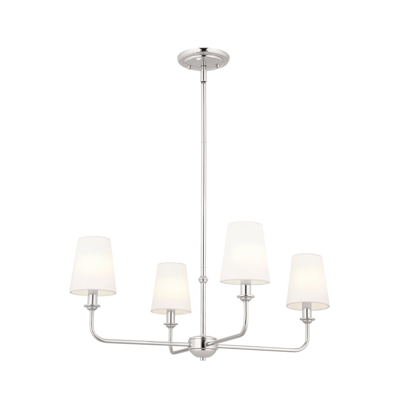Kichler 52520PN Four Light Chandelier, Polished Nickel