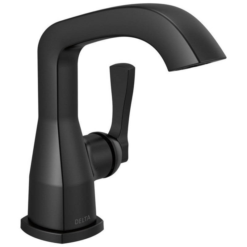Lavatory Faucet Stryke 4 Inch Spread 1 Lever ADA WaterSense/CALGreen Matte Black 1.2 Gallons per Minute Deck Mount Less Pop-Up 1/3 Hole