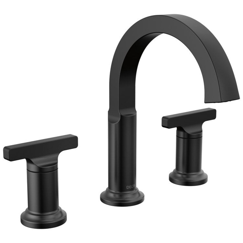 Lavatory Faucet Tetra Widespread 4-16 Inch Spread 2 Lever ADA WaterSense Matte Black 1.2 Gallons per Minute
